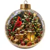 Adornos de Bola de Cristal para Árbol de Navidad 3D Transfronterizos Escena de Reno en Trineo y Cabaña Ártica Bola Decoración para Árbol de Navidad Bola