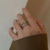 Anillo de traje japonés liso, anillo de moda femenina con personalidad, anillo de cola de viento frío con apertura ajustable, anillo para la articulación del dedo índice