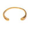 Pulsera europea y americana simple irregular de acero de titanio moda versátil acero inoxidable chapado en oro de 18k pulsera simple abierta