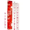 Set de decoración para habitación de boda: Cortinas de tiras largas con personajes felices, decoraciones de mariposas, pancartas y adornos colgantes para la habitación del novio y la sala de estar de la novia