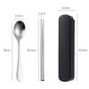 Conjunto Portátil de Talheres Conjunto de Três Peças Talheres de Aço Inoxidável 304 Colher Garfo Hashi Estudante Portátil
