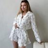 2026 Primavera/Verano Nuevo Cómodo Suave Moderno Estampado Manga Larga Shorts Exclusivo Transfronterizo Ropa de Casa para Mujer Venta al por Mayor