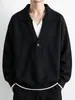 Suéter de Punto Falso Dos Piezas con Cuello para Hombre Temporada Otoño/Invierno 2026 Nuevo Estilo Camisa Polo Doble Cuello en V Ropa de Lana Ropa Interior