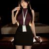 Conjunto de Secretaria Maduro Tallas Grandes, Atuendo Profesional Adelgazante de Cintura Alta, Lencería Sexy para Juego de Roles, Falda Sexy Bodycon Cos