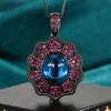 Conjunto Transfronteiriço Novo Modelo Huabi Joias Cobre Banhado a Ouro Coríndon Vermelho Sintético Nicho Retrô Pedra Principal 10*12