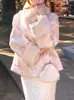 Roto como Jade Blanco como la Nieve, Nuevo Abrigo Estilo Chino con Forro de Piel de Conejo y Cuello de Zorro, Chaqueta Gruesa Jacquard Estilo Nacional