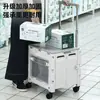 Carrinho de Compras Doméstico Gato Dourado para Colocar Copos de Água, Carrinho Pequeno de Compras com Haste de Puxar Alargada e Rodas Ampliadas, Carrinho para Acampamento ao Ar Livre