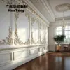 Produtos de gesso pré-moldado reforçado com fibra de vidro estilo europeu com borda dourada para a casa inteira, painéis de parede de gesso texturizado à prova de umidade