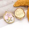 Aço Inoxidável Colorido Concha Strass Caranguejo Pérola Imitação Estrela do Mar Artesanal DIY Colar Brincos Pingente de Chave Acessórios de Joias