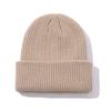 Gorro de Punto Grueso a Rayas Personalizable Otoño e Invierno Engrosado Cálido Gorro de Lana Pullover Unisex para Exteriores de Color Sólido