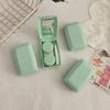 Estuche pequeño y bonito para lentes de contacto con pez y espejo, sencillo y portátil, caja de cuidado complementaria B97