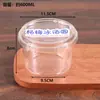 Tigela Transparente Redonda com Tampa para Embalagem de Gelo em Pó Bolinhos de Arroz com Gelo Tofu de Feijão Embalagem Descartável Caixa Espessa de Grau