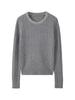 [100% Lã] Moda Casual para Início do Outono Suéter de Gola Redonda com Tranças e Contas Top de Malha Cardigan Feminino para Mulheres