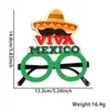 Nuevas Gafas con Temática del Día Nacional de México Decoración para Fiesta del Día de la Independencia Marco de Gafas con Bandera de México y Cactus