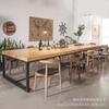 Mesa y sillas de comedor americanas combinación estilo industrial Biblioteca mesa de madera maciza envejecida Restaurante Bar mesa para múltiples personas
