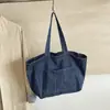Bolsa Jeans Bolsa Tote Bolsa de Mãe Bolsa de Academia Bolsa para Laptop de Estudante Bolsa de Tecido Escolar Bolsa de Lona Bolsa de Ombro Único para o Trabalho