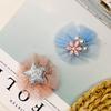 Rollo de gasa de puntos pequeños gasa diy hecho a mano tocado infantil pasador de pinza de lazo tocado de flor y perla borla accesorios para el cabello
