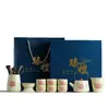 Juego de Cerámica Ru de Alta Gama Regalo de Negocio Tetera de Peonías Bolsa de Cuero Portátil Juego de Té para Exteriores Regalo Personalizado de Inauguración