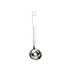 Cuchara para Olla Caliente de Acero Inoxidable Dorado Mango Largo Engrosado Cuchara para Sopa Anti-Quemaduras Concha para Sopa Doméstica con Agujero Juego de Coladores de Cocina