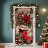 Nova Capa de Porta de Natal Transfronteiriça Papai Noel Feliz Natal Decoração Arranjo Bandeira Bandeira Suspensa Externa