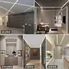 Luz linear LED, luminária linear, canal de alumínio linear embutido, luminária de teto de camada dupla montada na superfície e oculta para guarda-roupa, canal de luz linear