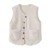 Ropa de Abrigo Otoño e Invierno 2026 Chaleco en Capas Chaleco de Lana de Cordero Chaqueta Chaleco Reversible de Lana de Cordero para Mujer