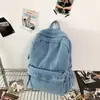 Bolsa de Ombro Dupla de Jeans de Grande Capacidade Novo Retrô Transfronteiriça Feminina Estudante Aula Bolsa Escolar Mochila Simples Casual Japonesa