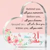 En Stock Transfronterizo Nuevo Día de San Valentín Forma de Corazón Acrílico Transparente Día de la Madre Día del Padre Decoraciones de Escritorio