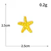 Serie Oceánica Pegatinas de Tela Bordadas Sin Costuras para Planchar Peces y Camarones Estrella de Mar Concha Bordado por Computadora Parche Decorativo para Bolsos y Ropa