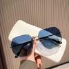 Óculos de Sol Versáteis Azul Transparente para Homens Poligonais de Metal para Dirigir Estilo Coreano Tendência Óculos para Viagem na Praia para Mulheres