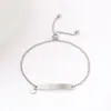 Nova Pulseira Ajustável de Aço Inoxidável Curva Extraível com Gravação a Laser, Joia Simples de Borboleta em Tira Longa