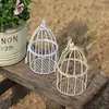 Mini Jaula de Pájaros de Hierro Hueca Adorno para Jardín Plantas Decoración DIY Accesorio de Simulación