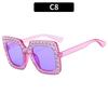 Nuevos Lentes de Sol Bouncy Multicolor Cuadrados con Incrustaciones de Diamantes Moda Transfronteriza Lentes de Sol Europeos y Americanos Retro Modernos Gafas Disco