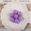 Contas Iridescentes de Abóbora 16mm Fio Acrílico Banhado Contas Redondas com Furo Acessórios para Joias Artesanais DIY Contas Soltas Venda por Atacado
