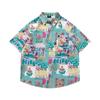 Camisa de manga corta con estampado de dibujos animados para hombre y mujer, holgada, combinable, de verano, con flores y dopamina para las fiestas.