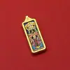 Tangka Tibetano Zha Ji La Mu Colgante de Tangka Pequeño Dorado para Mujer Dios de la Riqueza Barra de Oro Pequeña Caja Gau Mini Concha Cuadrada Al por Mayor