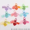 Llavero de Oso de Caramelo Transparente con Corazón de Colores Colgante DIY para Mochila Escolar de Estudiante Cadena para Teléfono Móvil Accesorios de Colgante Joyería