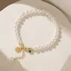 Pulsera de Perlas de Agua Dulce Naturales, Diseño de Nicho de Lujo Ligero, Chapada en Cobre con Oro de 14K, Joyería de Perlas de Moda y Versátil para Mujer