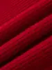 Top Térmico de Lana para Mujer Otoño Invierno Top Elegante para Combinar con Faldas Cuello Semi Alto Holgado Cintura Alta Suéter Rojo Nuevo Estilo 2026