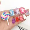 32 Sacolas da Sorte de Resina, Enchimentos para Slime, Pirulitos, Doces de Urso Simulados, Pingentes para Celular, Pacote de Material para DIY