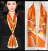 Nuevo Pañuelo Largo de Seda para Mujer en Primavera, Otoño y Verano, Pañuelo de Cuello Estampado, Pequeño Pañuelo Decorativo Moderno y Versátil