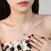 Collar de Anillo Mobius de Plata Esterlina S925 para Mujer, Versátil, de Lujo Ligero, Cadena Clavicular de Eslabones de Anillo, Joyería de Plata con Circonita de Doble Anillo