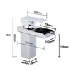 Lavabo tipo cascada con grifo de caño ancho, negro, para agua fría y caliente, para lavabo de baño, grifo para lavabo elevado, acero inoxidable