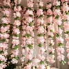 Enredadera artificial de flor de cerezo, enredadera de tubo sinuoso, enredadera de flor artificial de plástico, enredadera de flor decorativa