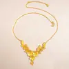 Novo Colar Floral de Casamento Dourado Imitação para Mulheres, Corrente Conjunto de Flores, Joias Falsas Douradas de Noivado, Suprimento para Live Streaming