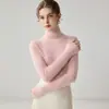 2026 Novo Suéter de Caxemira 100% Puro Outono Inverno Feminino Gola Alta Tricô Slim Fit Suéter Macio e Felpudo Conjunto de Camada Base