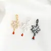 Pendente de Lótus com Gotejamento de Óleo Preenchido com Ouro 14K que Preserva a Cor Pulseira de Cristal DIY Feita à Mão Acessórios de Joias com Contas Pingente