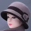 Gorro de Lana Tejido de Invierno para Mujeres de Mediana Edad y Mayores, Gorro de Algodón Grueso con Felpa para Protección contra el Frío, Cálido, para Abuela