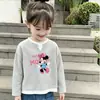Camiseta elegante de manga larga para niña, nuevo modelo de primavera y otoño, con textura de gofre, efecto de dos piezas, top básico versátil y moderno para niños mayores
