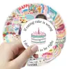 100 pegatinas nuevas de pastel de cumpleaños para Instagram pegatinas decorativas transfronterizas para equipaje coche cuaderno pegatinas impermeables al por mayor